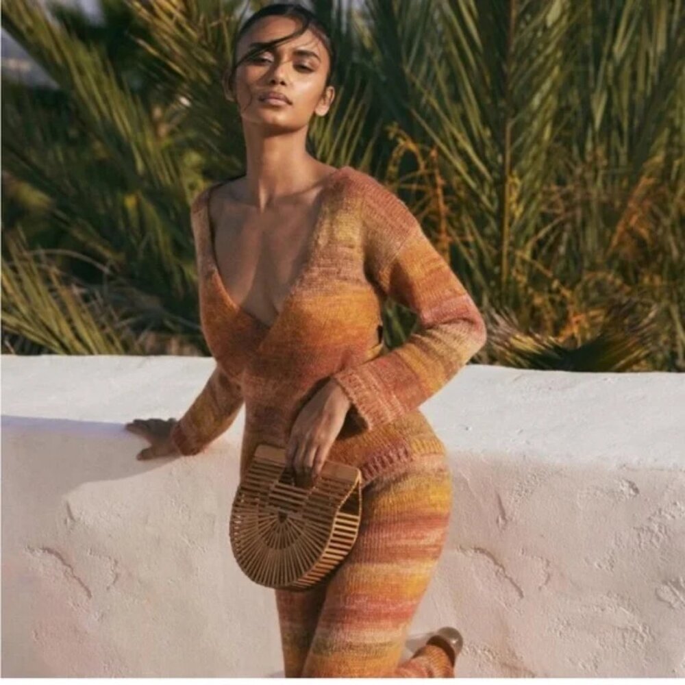 Cult Gaia Kora Knit Top (Color: Sunset Space Dye, Size: Small)